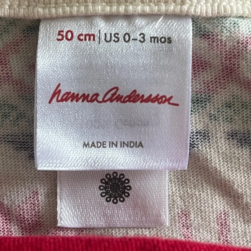 0-3m Hanna Andersson 2 Piece Reindeer Jumper and Red Shirt Baby Set
